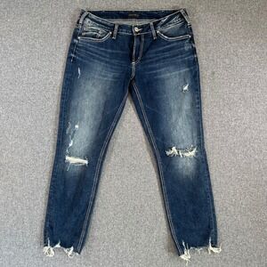 Silver Jeans Co. Jeans Womens 32 Boyfriend Blue Distressed Distressed